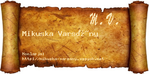 Mikuska Varsány névjegykártya